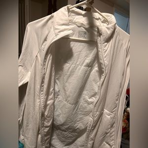 White cool down workout jacket